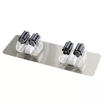 Товары для дома с двойной пряжкой, бесшовный настенный держатель для швабры, стеллаж для хранения Single чёрный