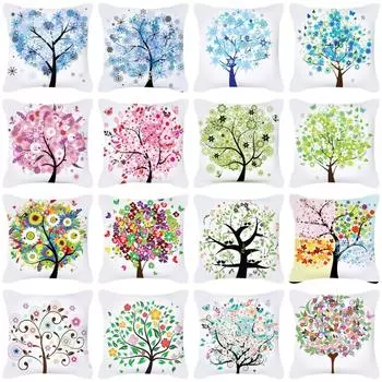 Товары для дома в скандинавском стиле, наволочка с изображением дерева любви, подарочная подушка, наволочка с поясом, наволочка не включает в себя подушку-сердечник Peach skin material