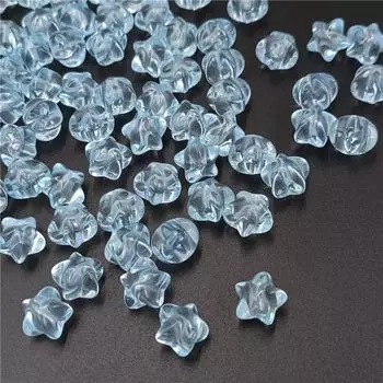 Товары для домашней вечеринки, 10 шт., изготовление ювелирных изделий с пятиконечной звездой для ожерелья, сережек, акриловые свободные бусины, прозрачный трехмерный браслет жёлтый