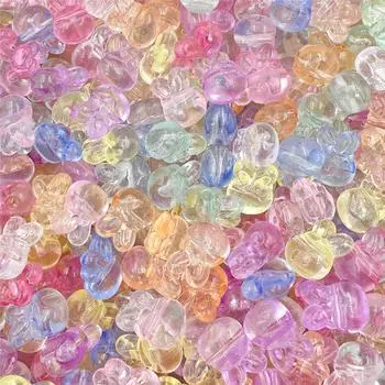 Товары для домашней вечеринки 12,6*18 мм DIY ювелирные аксессуары акриловые модные для изготовления браслетов и сережек свободные бусины голова кролика 50 шт. розовый