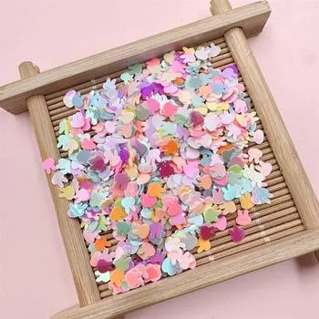 Товары для домашней вечеринки 2000 шт., волшебные цвета, модные милые блестки, бисерные блестки, ПВХ блестки, ювелирные аксессуары, материал «сделай сам», голова кролика, ПВХ блестки about 4*4mm 2000Pcs светло-зеленый