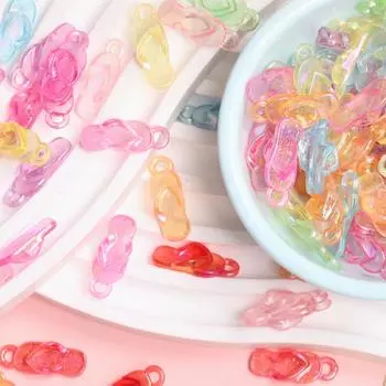 Товары для домашней вечеринки 30 шт. 8*22 мм тапочки в форме телефонной цепочки Изготовление бисера Материал Бусины Ремесло Материал ручной работы DIY Акрил ярких цветов разноцветный