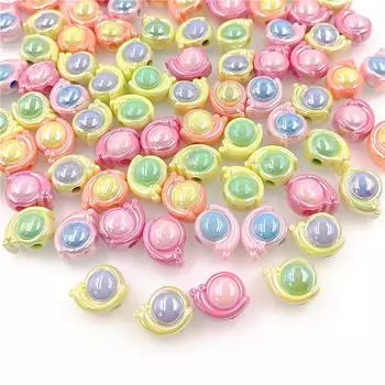 Товары для домашней вечеринки, бусины в виде улитки, креативные стерео ручная работа, 5 шт., материал из бисера «сделай сам», с УФ-покрытием, ослепляют, два цвета, модные аксессуары