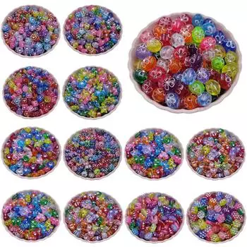 Товары для домашней вечеринки Цветочная звезда различных стилей DIY ремесла кулон ярких цветов 50 шт. для изготовления ювелирных изделий свободные бусины с бриллиантом 8# 50Pcs 7mm