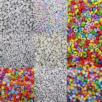 Товары для домашней вечеринки для изготовления ювелирных изделий, модные 100 шт./лот, акриловые русские буквы, свободные бусины, плоские/квадратные поделки своими руками 5