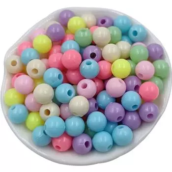 Товары для домашней вечеринки для ожерелья 30-500 шт. ярких цветов DIY ювелирные аксессуары 4-14 мм свободные бусины круглые модные браслеты 4mm about 500pcs разноцветный