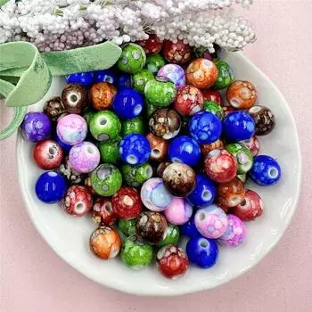 Товары для домашней вечеринки, маленькие бусины, свободные бусины, 50 шт., модные цветные акриловые ожерелья диаметром 8 мм, аксессуары для изготовления браслетов «сделай сам» разноцветный
