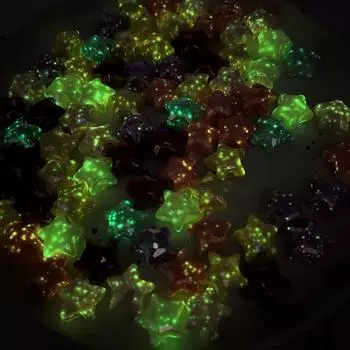 Товары для домашней вечеринки, светящийся акрил, 5 шт., DIY цепочка для мобильного телефона, материал из бисера, кремовый ювелирный аксессуар, цветное УФ-покрытие жёлтый