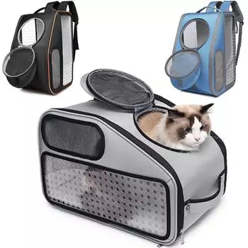 Товары для домашних животных для улицы, портативный рюкзак для кошек, панорамный, прозрачный, складной, большой емкости, дышащая сумка для щенков