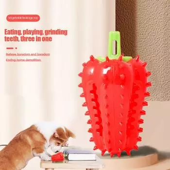 Товары для домашних животных Интерактивные игрушки для прорезывания зубов для собак с перцем чили Игрушки для щенков Игрушки для собак Интерактивные игрушки красный