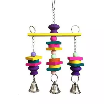 Товары для домашних животных, красочные игрушки для птиц, попугаи, подвесные деревянные качели, колокольчики, волнистый попугайчик, корелла, принадлежности для инструментов, аксессуары 1