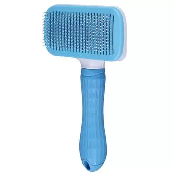 Товары для домашних животных Самоочищающаяся расческа для кошек и собак Щетка для выцветания волос с узлом синий