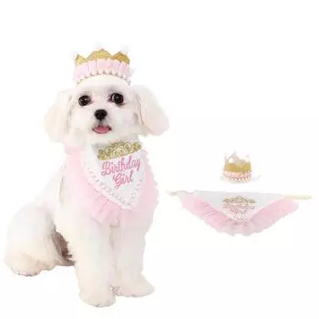Товары для домашних животных Собака День рождения Слюна Полотенце Вечеринка Треугольная связка Кошка Собака розовый