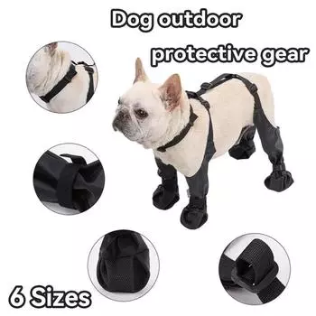 Товары для домашних животных Уличные сапоги для собак Обувь для собак Негрязная обувь для собак Защита лап домашних животных Водонепроницаемая всесезонная XXL чёрный