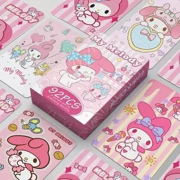 Товары для фотокарточек Sanrio, фотокарточки с иллюстрациями ЛОМО, 60 шт. + мини-наклейки, 32 шт., представитель Кореи, настольная игра