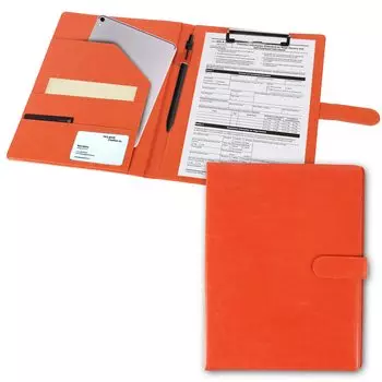 Товары для хранения A4 Скрепка для визиток Документ PU Бизнес Деловой документ Многофункциональный [Необходимый бизнес] Скоросшиватель, Буфер обмена, Файл, Складной, оранжевый