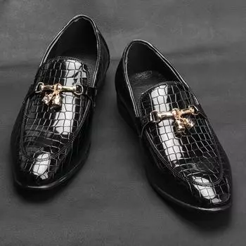 Товары для хвоста, деловые мужские туфли с чехлами для ног, повседневные туфли с острым носком, кожаные туфли с одной педалью для мужчин 41