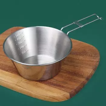 Товары для кемпинга Миска из нержавеющей стали для приготовления пищи на открытом воздухе Складная миска для кемпинга Миска для риса 12cm