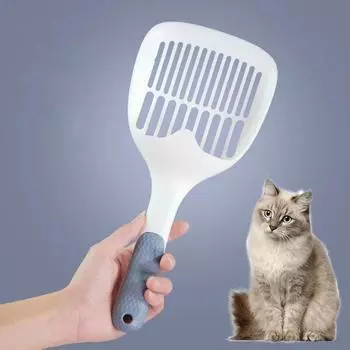 Товары для кошачьего туалета Пластиковый кошачий туалет Лопата для домашних животных Лопата для песка Лопата для домашних собак Инструмент для уборки Совок для песка Совок для мусора белый