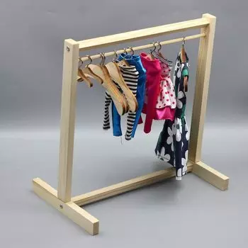 Товары для кукольного домика Вешалка для кукольной одежды Мини-органайзер для одежды Куклы из хлопка S