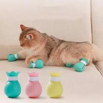 Товары для купания кошек Перчатки для кошачьих лапок Перчатки, устойчивые к царапинам Сумка для кошачьих лапок Устройство для удержания кошек синий