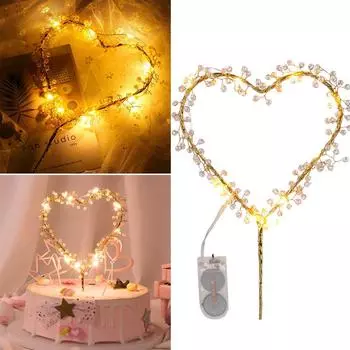 Товары для мероприятий Украшения для вечеринок в форме сердца Украшения для торта в виде жемчужин Инструменты для украшения торта С днем рождения