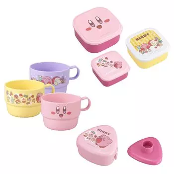 Товары для обеда OSK Рисовые шарики Dream, запечатанные в пластик, десерт для обеда, аксессуар для студентов 978104 Набор из 7 предметов, Kirby s Land, чехол, чашка, контейнер,