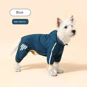 Товары для питомцев Одежда для собак Дождевик Одежда для питомцев Осень и Зима Теплая и Ветрозащитная Маленький размер Собаки Дождевик Куртка-шелл для питомцев S^ & Classic Blue_|