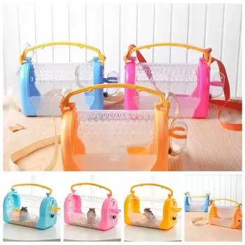 Товары для путешествий для домашних животных Прозрачные игрушки для хомяков Клетка Аксессуары для хомяков Переноска для путешествий для крыс красный