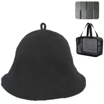 Товары для сауны, 3 предмета, сауна, полотенце для сауны, предотвращает появление волос, горячая сауна, складная, общественная сауна, сетка, молния, в комплекте [IPPON] Набор, шапка, мужская,