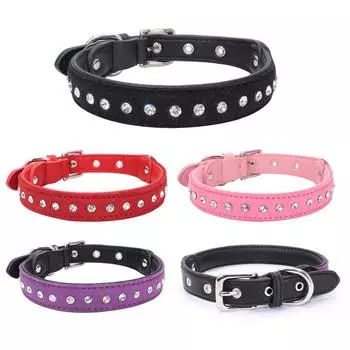 Товары для щенков Ожерелья Товары для животных Популярные высококачественные ошейники для собак Ошейники для кошек Для маленьких домашних животных Кристалл Уникальные XXS синий