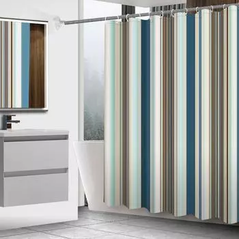 Товары для ванной комнаты, классическая полиэстеровая занавеска для душа с вертикальными линиями, водонепроницаемая и устойчивая к плесени, водонепроницаемая занавеска для ванной комнаты 90x180cm36x71inch