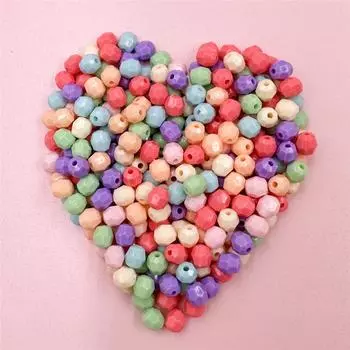 Товары для вечеринки 100 шт. Овальные бусины Материалы Модные аксессуары Серьги «сделай сам» Изготовление ювелирных изделий 5,5*6 мм Цвет макарон Граненые подвески Многогранные светло-синий