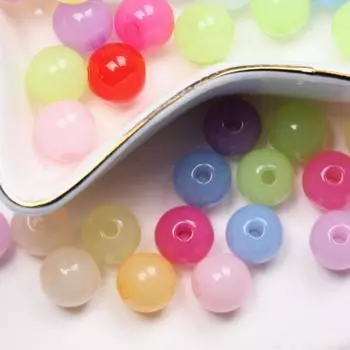 Товары для вечеринки Акриловые бусины 100 шт. Ювелирные аксессуары Модные бусины из бисера для изготовления ювелирных изделий DIY Фурнитура желе цвета для поделок 6 мм круглые разноцветный