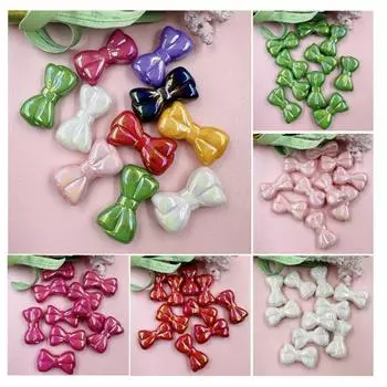 Товары для вечеринки Большие бусины с бантом ослепляют модный браслет 15,8*28,8 мм 10 шт. Ожерелье Материал для бисера Акриловый брелок для ключей Изготовление жёлтый