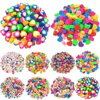 Товары для вечеринки, браслет, ожерелье, 10 мм, изготовление ювелирных изделий, сделай сам, бусины-проставки в форме сердца, кулон, мягкая керамика 3