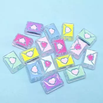 Товары для вечеринки DIY 4 шт. Мультяшные браслеты Ожерелье Серьги Свободные бусины Фурнитура Эмалевый конверт Акриловые ювелирные изделия Прозрачные милые разноцветный