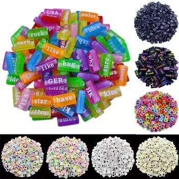 Товары для вечеринки DIY для ожерелья, браслета, подвески ярких цветов, 20/50 шт., изготовление ювелирных изделий, 6/15*7 мм, буквенный номер, оптовая продажа, акриловые свободные бусины Multicolor Star Moon/6mm 50Pcs