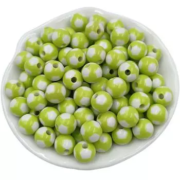 Товары для вечеринки Футбольные бусины Бусины Акриловые футбольные бусины 10 шт. Яркие цвета для изготовления ювелирных изделий Акриловые бусины Свободные бусины Подвеска жёлтый