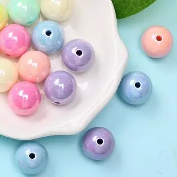 Товары для вечеринки Круглые свободные бусины Изготовление модных ювелирных изделий DIY AB Волшебный цвет Акрил 20 шт. 4 мм Материалы ручной работы Браслет Серьги Аксессуары 20pcs разноцветный