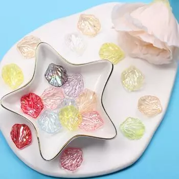 Товары для вечеринки Материал ручной работы Мода с отверстиями для изготовления ювелирных изделий 10 шт./пакет 18*21 мм AB Красочные бусины-лепестки в виде капустных листьев акрил розы красного