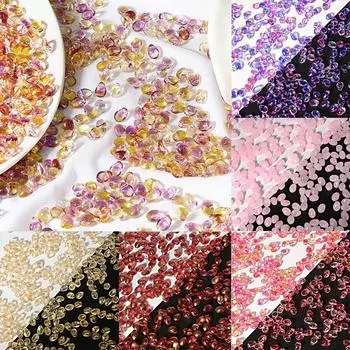 Товары для вечеринки Серьги 50 шт. Бусины 8x6 мм Изготовление ювелирных изделий Высококачественная фурнитура для ювелирных изделий Лепестки Стекло DIY Аксессуары для ожерелья Популярные тюльпаны 3