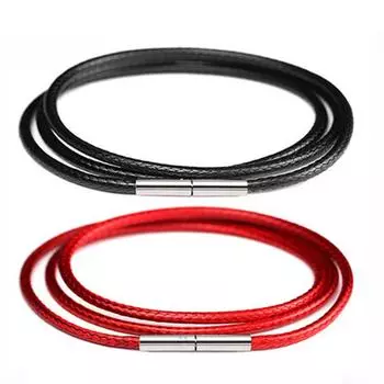 Товары для вечеринки Стальная застежка Мужская круглая восковая веревка «сделай сам» Унисекс Кожаная веревка Ожерелье Женское Медь 1 шт. Для изготовления ювелирных изделий Веревка 2 мм x 45 см