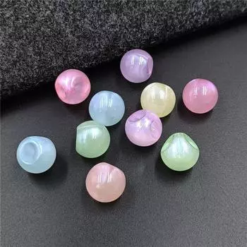 Товары для вечеринки Свободные бусины 10 шт. Ожерелья Маркировочные бусины для ювелирных изделий для серег Блестящие наклонные отверстия Материалы ручной работы «сделай сам» Круглые бусины B зелёный