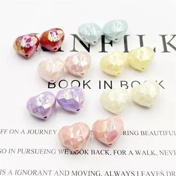 Товары для вечеринки, украшения для вырезаемой поверхности, аксессуары, 5 шт., макароны «сделай сам», цвет звездного неба, светящаяся любовь, прямые отверстия, свободные бусины с УФ-покрытием красный