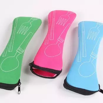 Товары для вечеринки, воздушные хлопковые палочки для еды, портативные мягкие 8 цветов, 1 шт., новая модная дорожная сумка для столовых приборов на молнии, сумка-подушка, нож, вилка красный