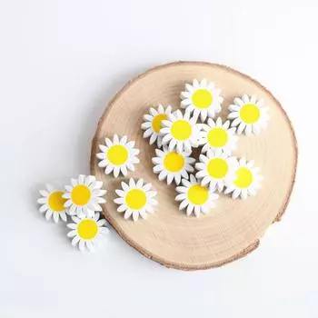 Товары для вечеринки Заколки для волос Аксессуары для изготовления ювелирных изделий 5 шт. Цветочные бусины 22 мм Свободные бусины-разделители Материал для бисера для браслетов Желтые серьги DIY жёлтый