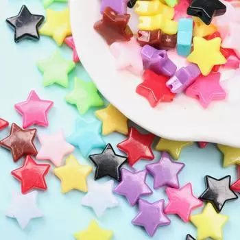 Товары для вечеринок 150 шт. фурнитура свободные бусины ожерелья подвески разделительные бусины 11 мм для изготовления ювелирных изделий аксессуары акриловые звезды форма изготовленные своими руками 150Pcs разноцветный