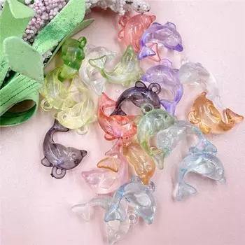 Товары для вечеринок 20 шт. свободные бусины браслеты в форме дельфина модное ожерелье 15,6*20,5 мм ювелирные аксессуары для изготовления ювелирных изделий своими руками акрил зелёный