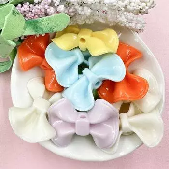 Товары для вечеринок 31,5*23,4 мм Акриловые ожерелья Ювелирные изделия Маркировка Большие бусины-банты Мода Мультфильм для сережек DIY Материалы для ручной работы 10 шт. Bow/31.5mm оранжевый